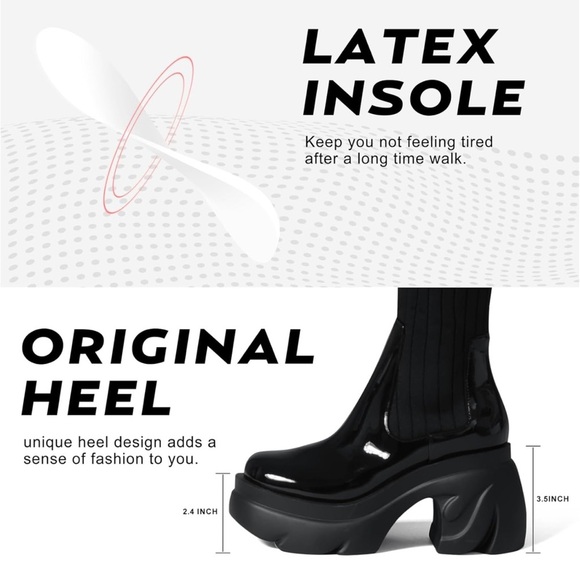 Thigh High Boots Round Toe Mid Chunky Heel Stretch Over the Knee Boots - Picture 4 of 6